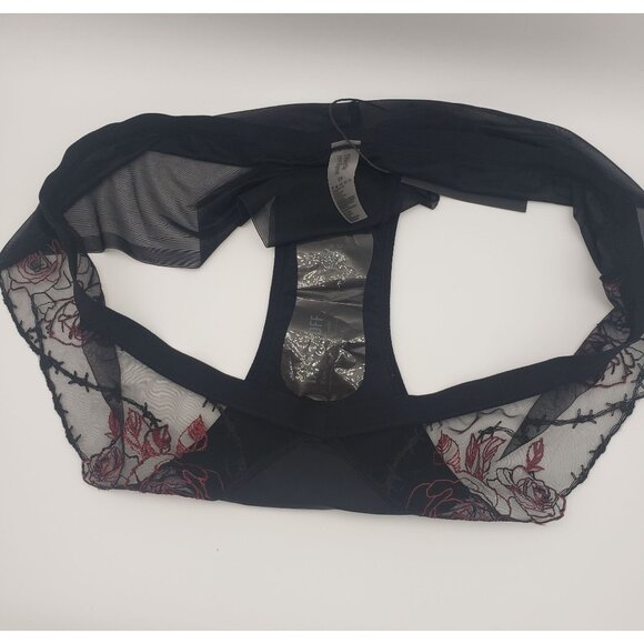 Thistle and Spire Thorn Apart Panty Women's 2X Black Roses Embroidery Mesh NWT - Picture 9 of 10